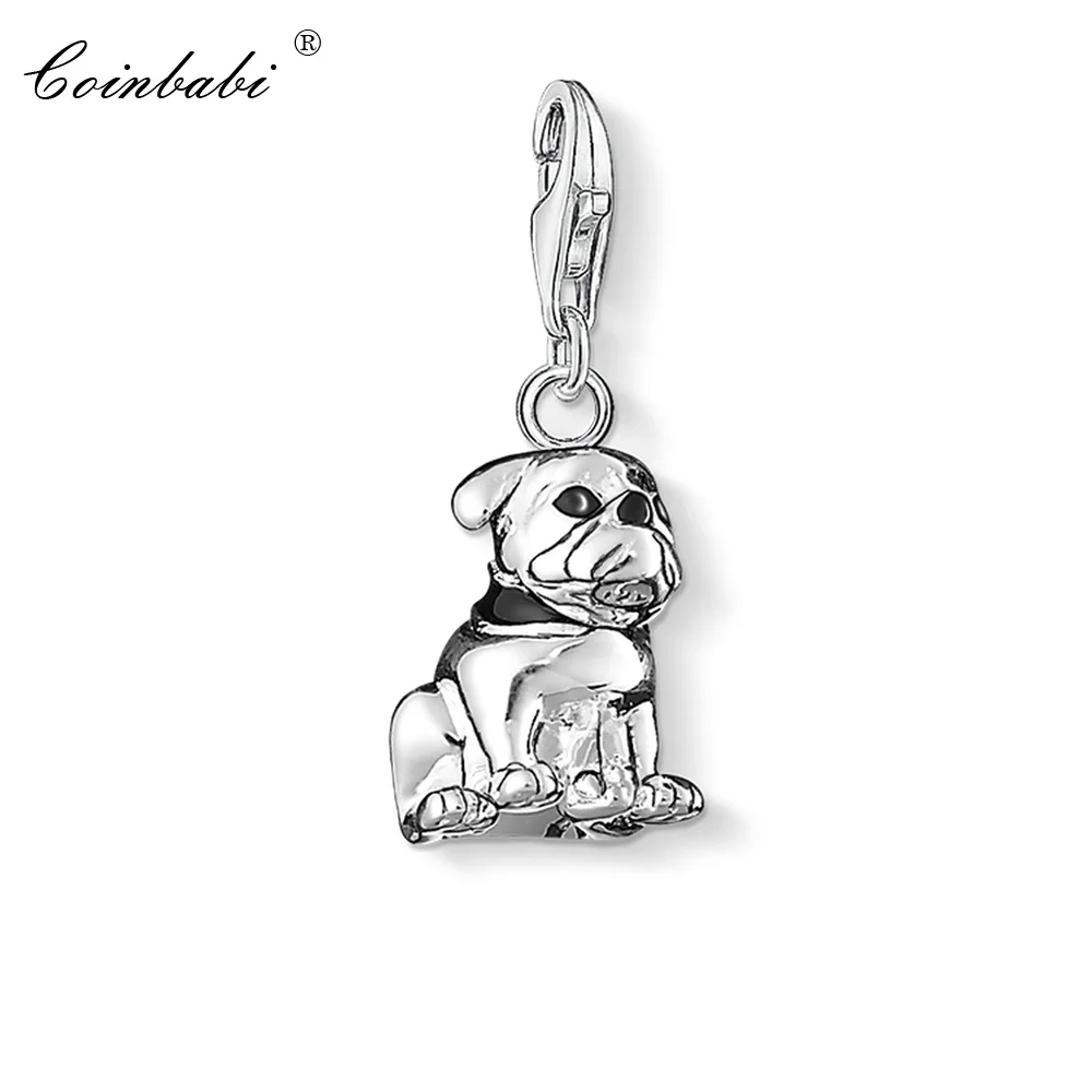 Charm Pendant Pug Dog,2018 Fashion Jewelry Cute Real Authentic 925 Sterling Silver Gift For Women Men Fit Bracelet