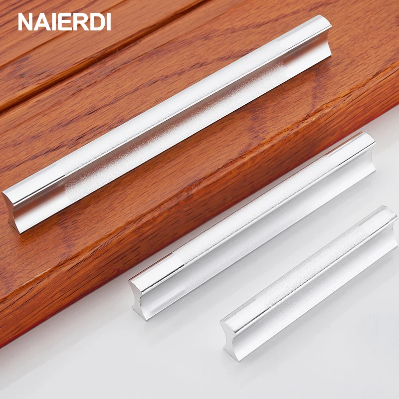 10PCS NAIERDI Drawer Pulls Kitchen Handles Aluminum Alloy Door Knob Cabinet Holder Case Box Cupboard Furniture Handle Hardware