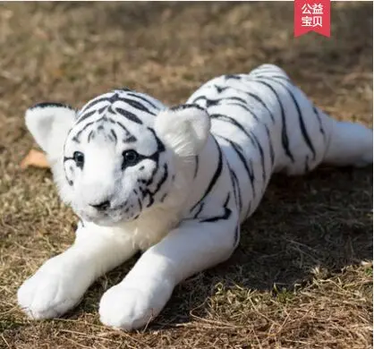 

lovely simulation white tiger big plush lying tiger doll birthday gift about 60cm 2789