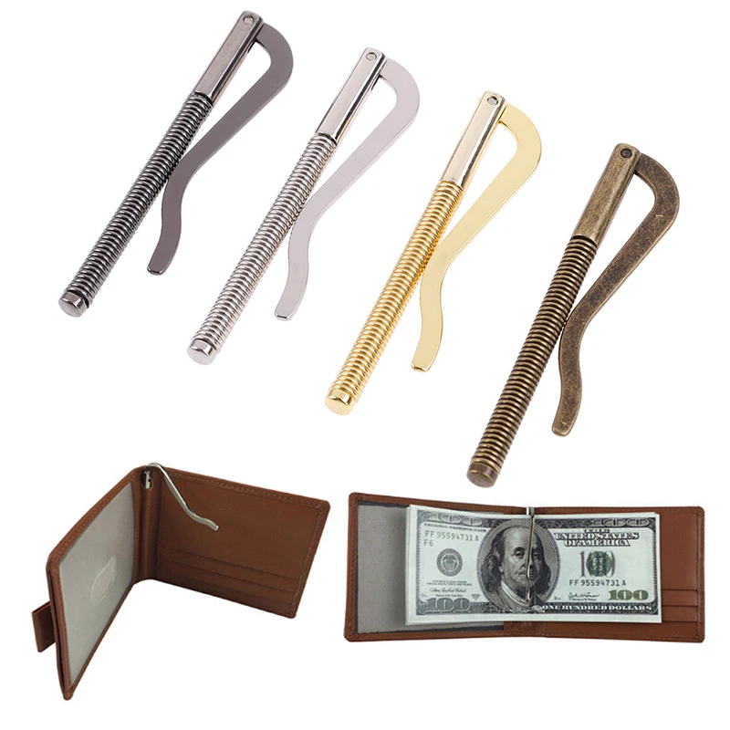 

1Pc Black/Silver/Bronze/Gold Metal bifold money clip bar wallet replace parts spring clamp cash holder