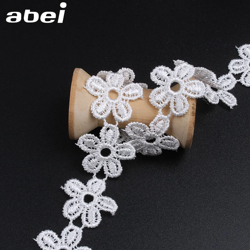 2Yards/Lot Soluble White Lace Crafts Ribbon Diy Wedding Dress Skirt Edge Wrapping Jewelry Trims Accessories Fabric For Sewing