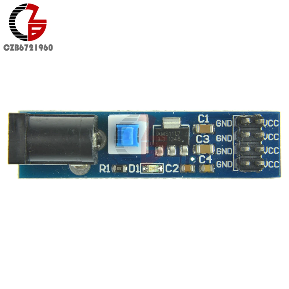 AMS1117 DC 3.3V 5V Power Supply Voltage Regulator Module Self-locking Switch DC Jack Socket