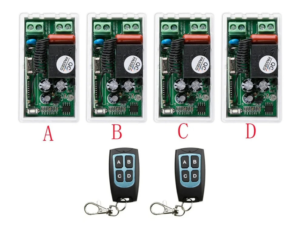 

most simple wiring New 220V 1CH 10A Wireless Remote Control Switch System 4*Receiver and 2*Transmitter Applicance Garage Door