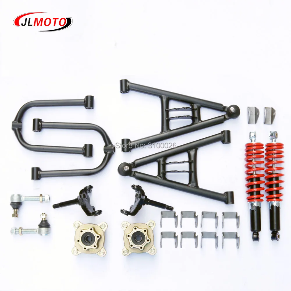1 zestaw przednie zawieszenie wahacz górny/dolny A ramię kierownicy Strut Knuckle wrzeciona z tarczą hamulcową Whee piasty nadające się do DIY części ATV