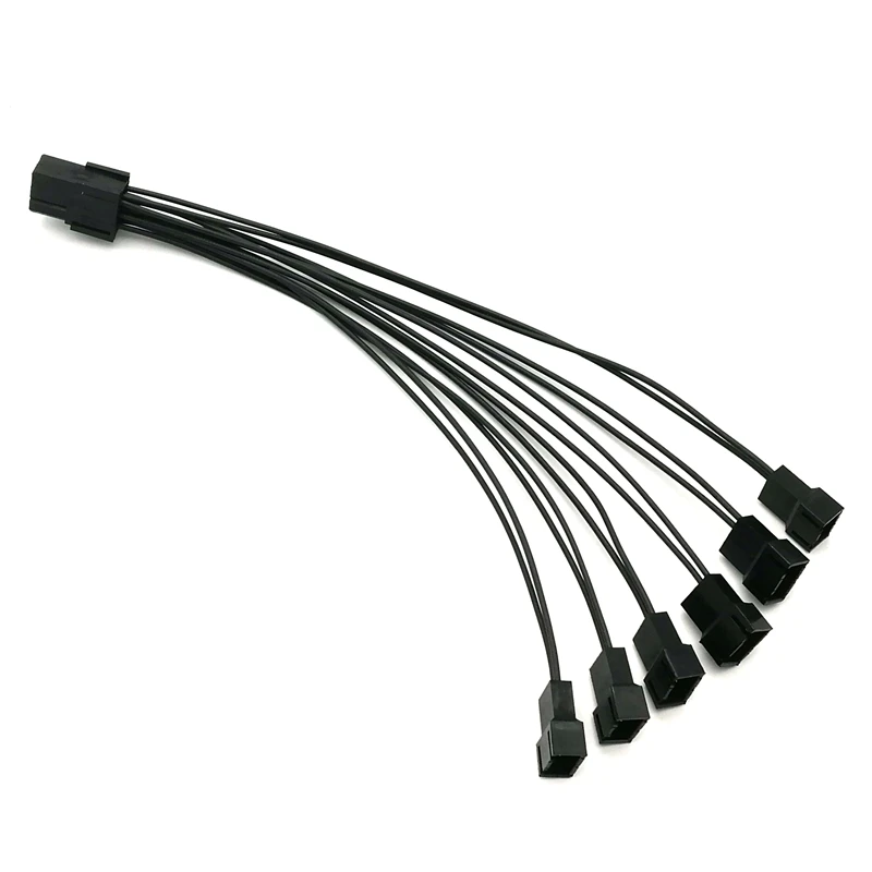 Angitu 100 قطعة/الوحدة PCI-E 6Pin أنثى إلى 6x 3Pin 4Pin PWM مروحة الخائن محول Cable-20cm