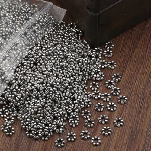 500pcs Spacer Metal Beads Zinc Alloy  Round Flower Beads DIY Jewelry Making Accessories 5mm Hole Approx 2mm K02822