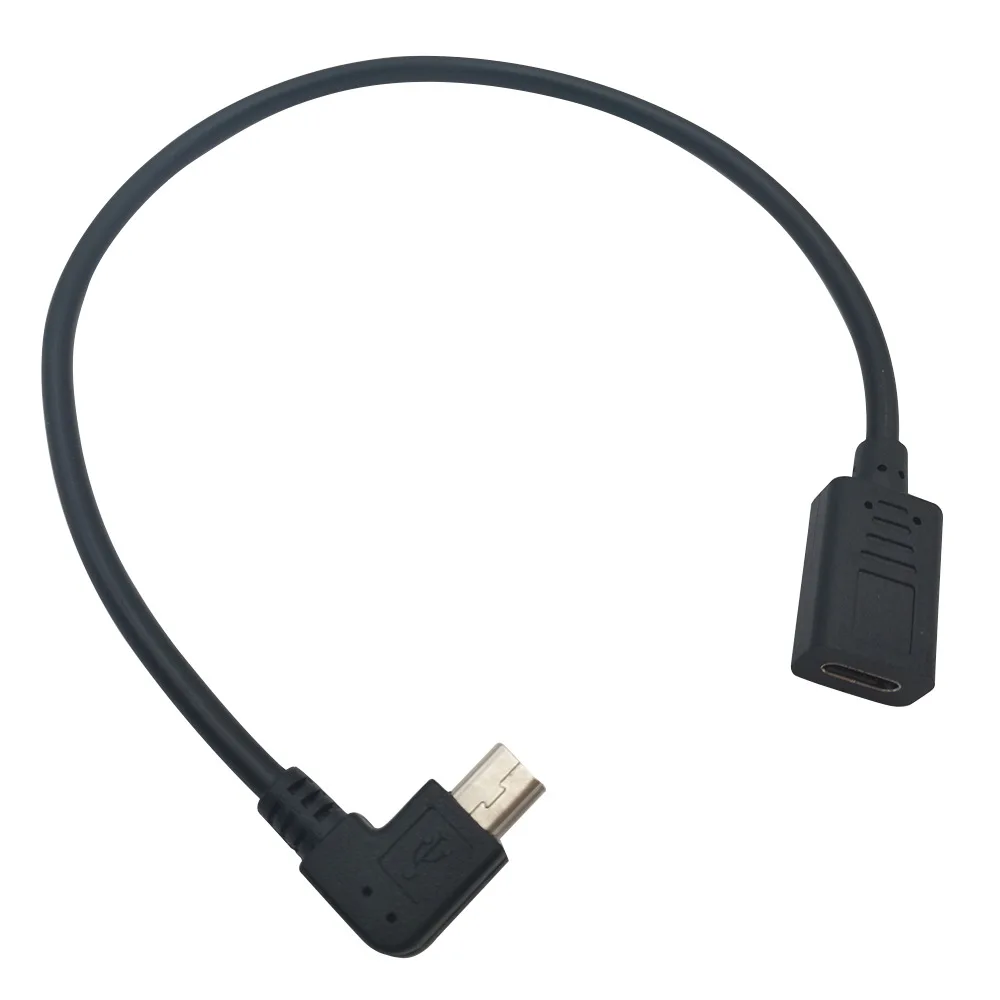 Mini USB 2.0 Male Right To USB 3.1 Type-c Female Data Charging Connection MiniUSB 5P Android Mobile Phone Tablet Power Cable