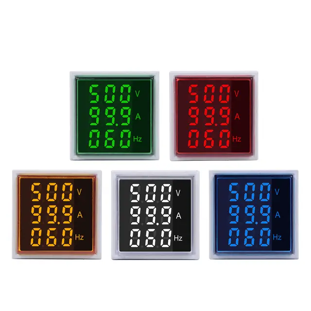 Digital LED Volt Amp HZ AC Ammeter Voltmeter Current Frequency