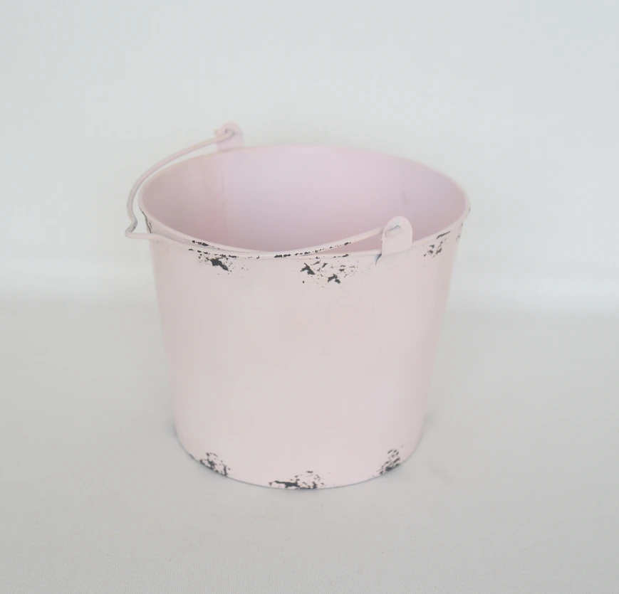 Newborn Baby Pink Iron Bucket Photography Props Bany Posing Bucket Photo Props Newborn Pail Props