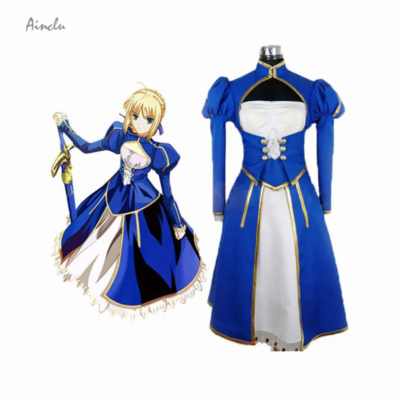 

Ainclu Customize for adults and kids Free Shipping New Fashion Fate Stay Night Saber Cosplay Brand Costumes