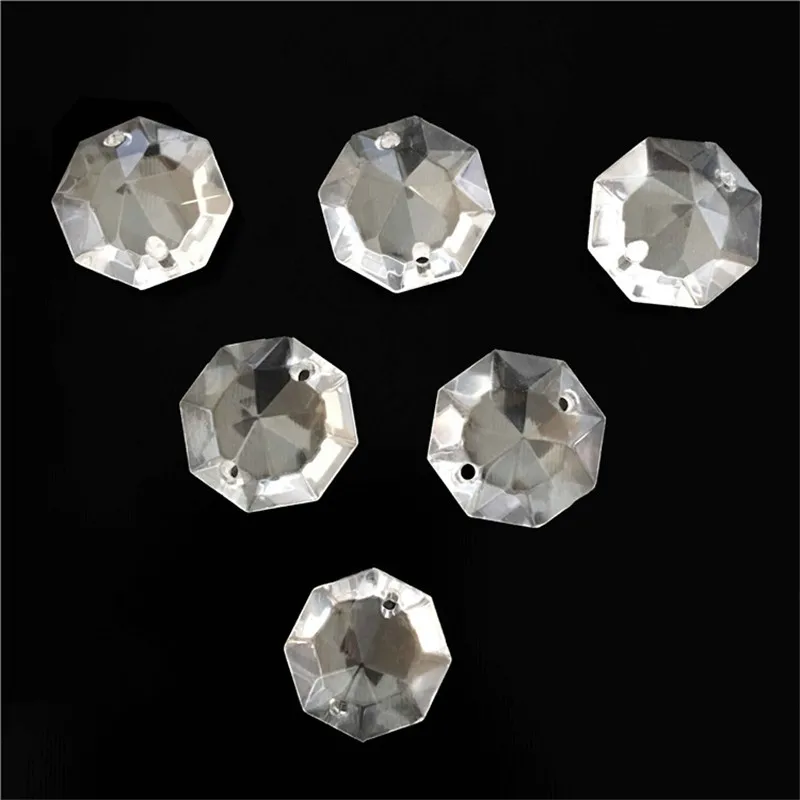 

Free Shipping 30pcs/Lot ,15mm Crystal Octagon Beads 2 Holes Glass Pointed Back Bead Stone Free Shipping