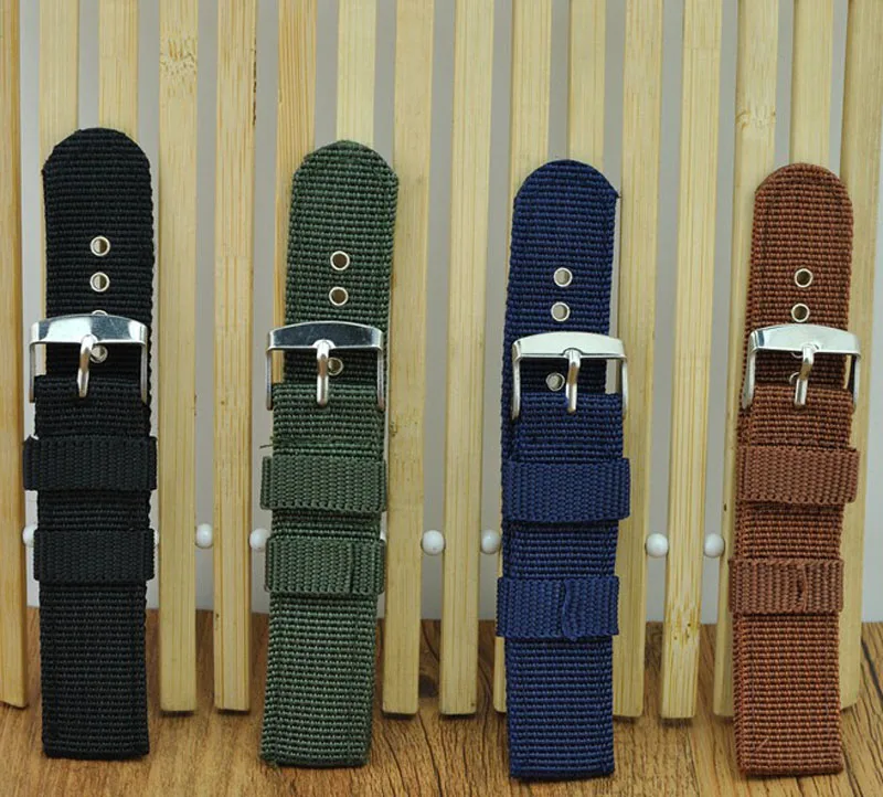 Watch Band Strap Nylon Mesh Watchbands Women Men Sport Watches Belt Accessories Relojes Hombre 16mm 18mm 20mm 22mm 24mm Canvas