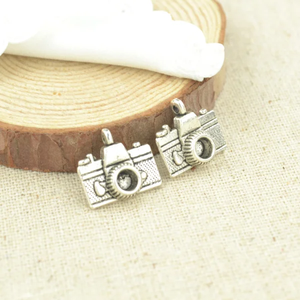 15 pcs 15*14 mm Antique Tibetan Silver Charms Bracelet Necklace Pendant New Fashion Alloy charm camera J242