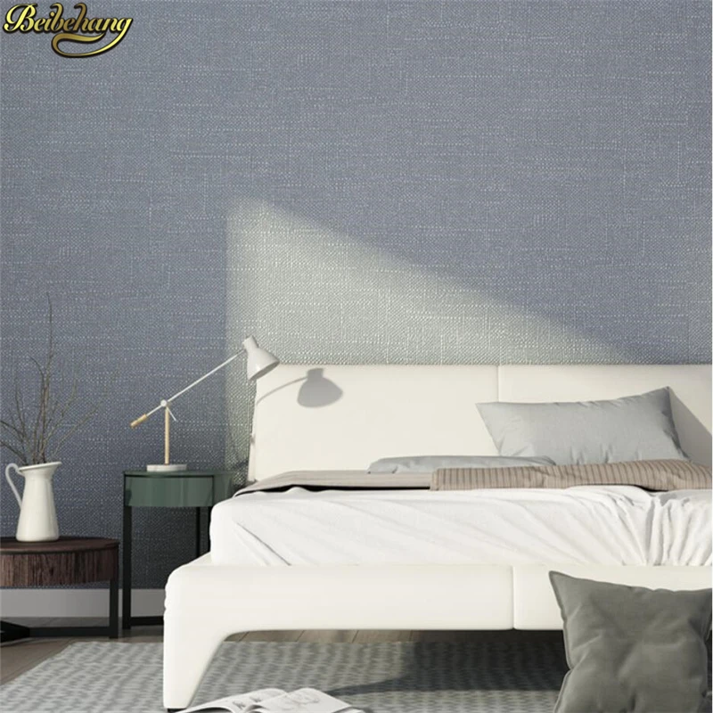 

beibehang Nordic style solid color linen wallpaper modern minimalist bedroom living room plain Nordic gray wall paper home decor