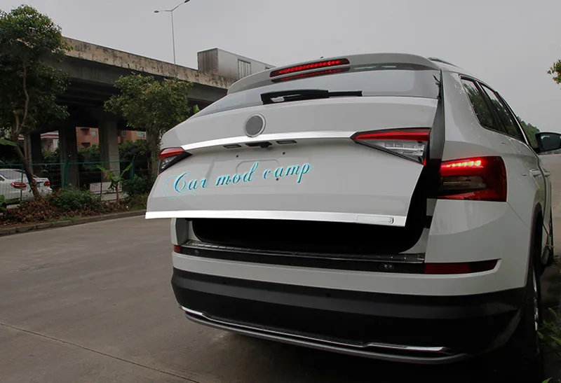 Car Accessories for Skoda Kodiaq 2017 2018 2019 2020 Stainless Steel Rear Trunk Tail Gate Molding Cover Trim 2pcs