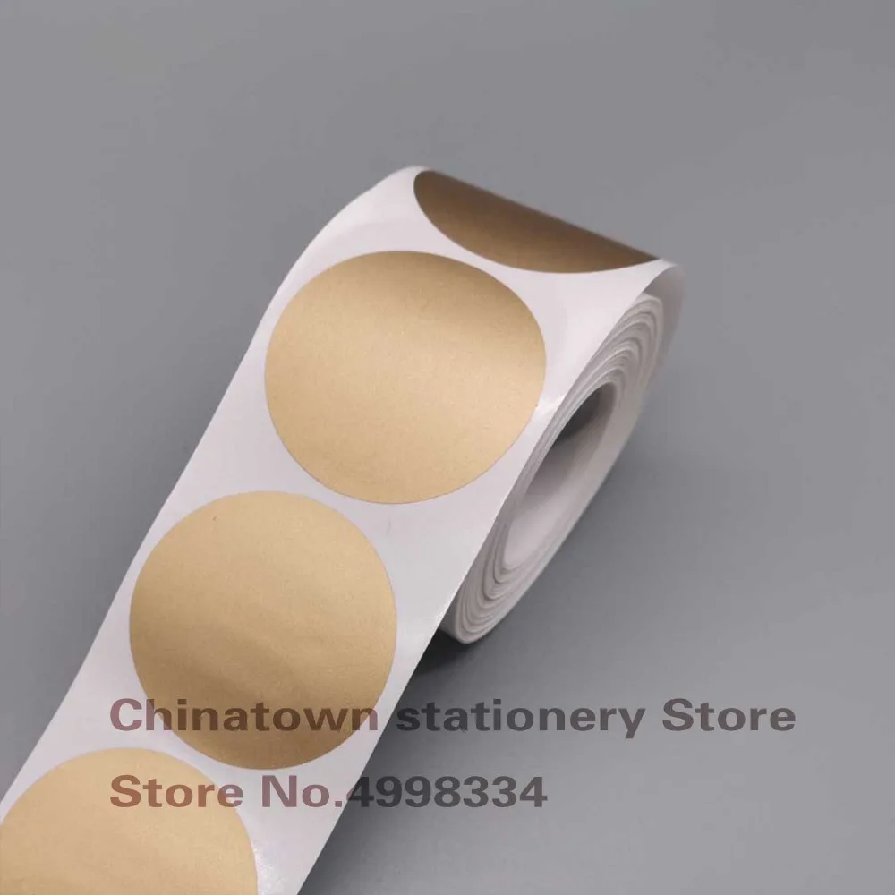 500pcs 40mm*40 Round  Gold Color Scratch Off Stickers For Tickets Promotional Games Favors