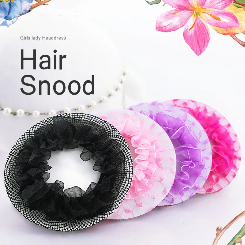 

Wholesale Girls Women Crotchet Hair Net Ballerina Black Pink Hair Accessories Ballet Dance Skating Snoods Hairnet Bun Cover