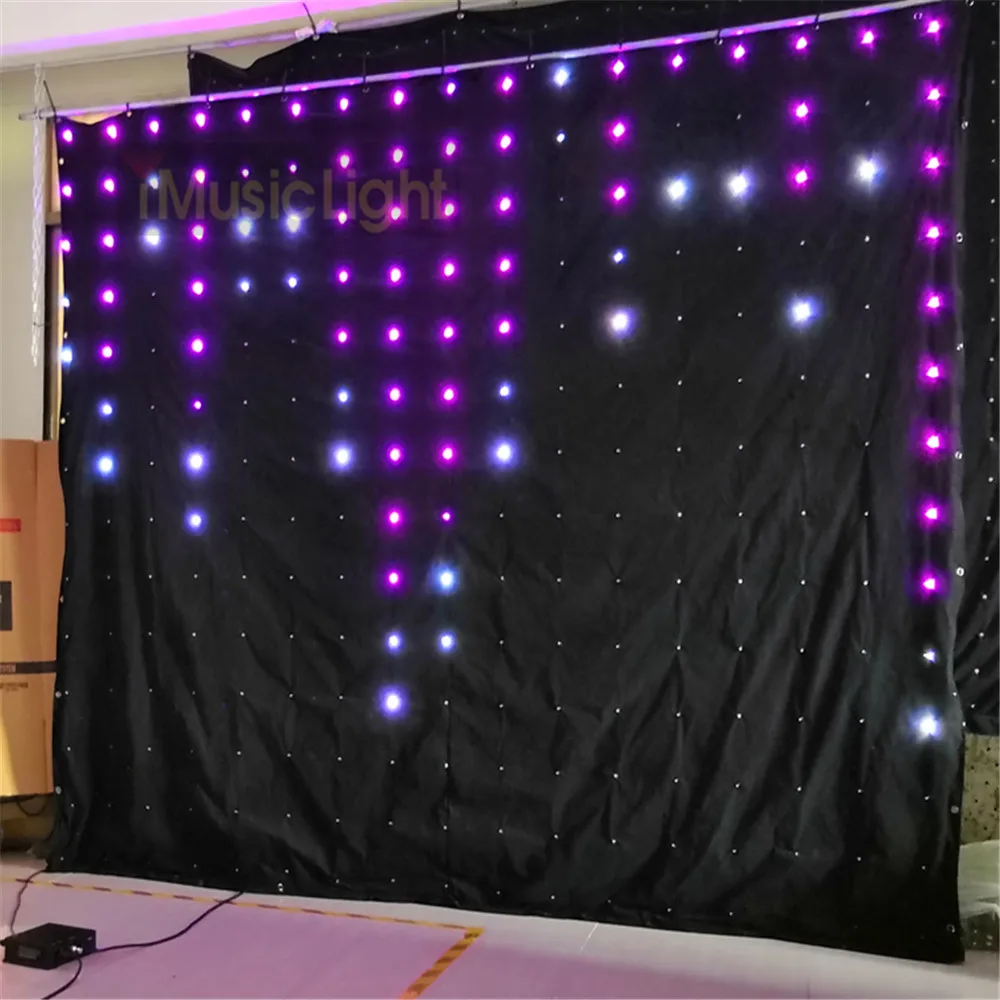 P18 2.5M * 3M LED Video tenda sfondo con Controller DMX 60 modelli animati effetto natale luce LED Vision Cloth