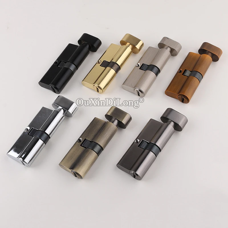 European 1PCS 70/80/90mm Mortise Brass Door Lock Cylinder Interior Door Lock Cylinder Lock Gall Repair Parts + 4 Keys / No Key