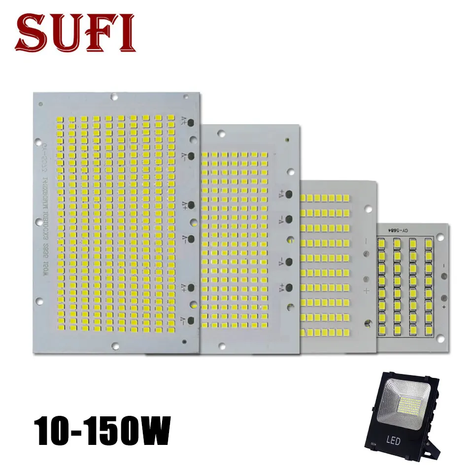 Full Power LED Floodlight 10W 20W 30W 50W 100W 150W flood light source SMD2835 chip White LED PCB board for DIY LED floodlight