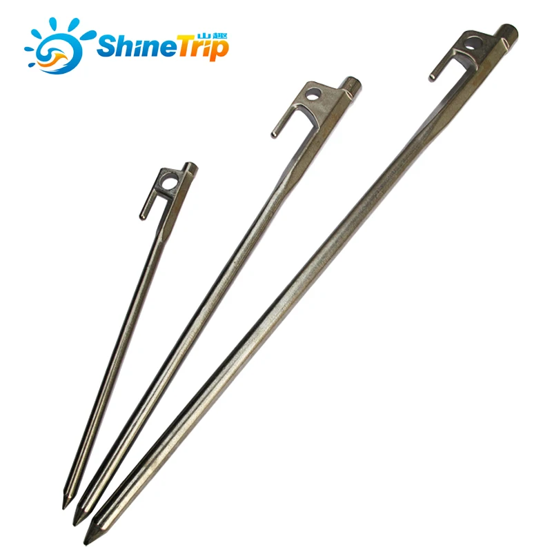 ShineTrip Camping tent pegs 304 stainless steel pegs tent Accessories 20cm,30cm,40cm suitable for large tent and sunshelter