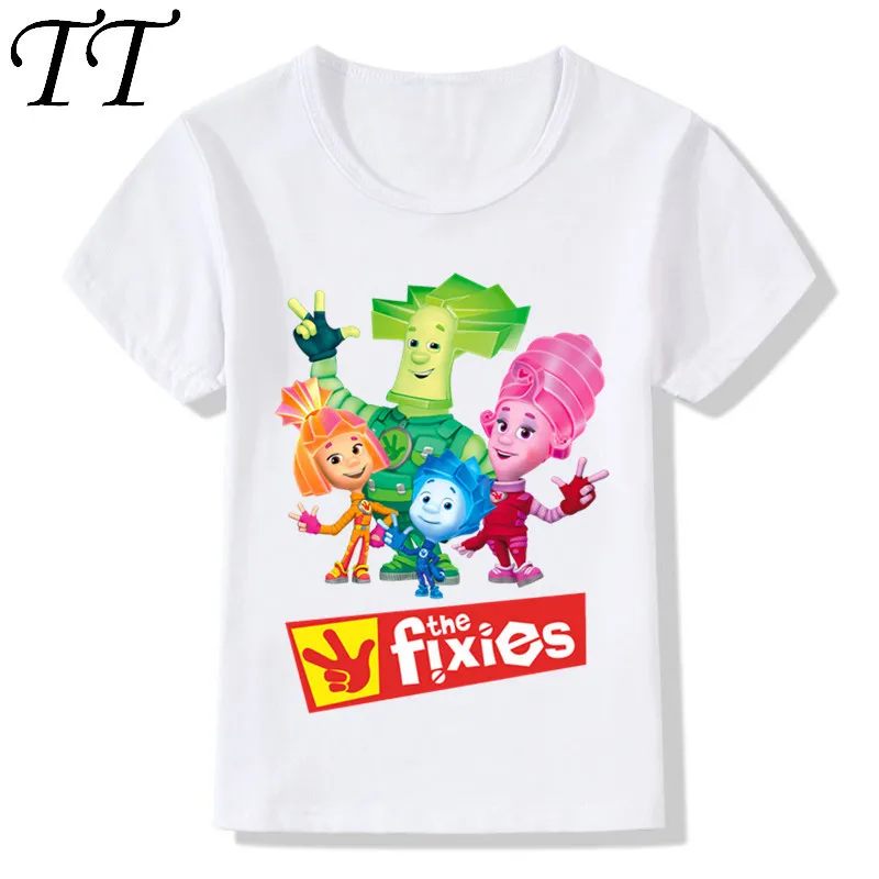 Children's Russian Cartoon The Fixies Design Funny T-Shirts Boys Girls Great Tops Tees Kids Casual Clothes For Toddler,HKP5148