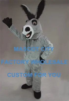 

Grey Donkey Mascot Costume Adult Size Halloween Festival Party Theme Mascotte Outfit Fit Suit Fancy Dress EMS Free Ship SW930