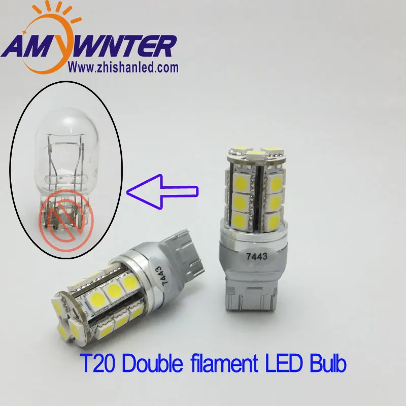 Amywnter T20 W21/5w 12v W16w 7443 Led Dual Light Function Wy21w Yellow White Auto Brake Bulbs Red Car Source