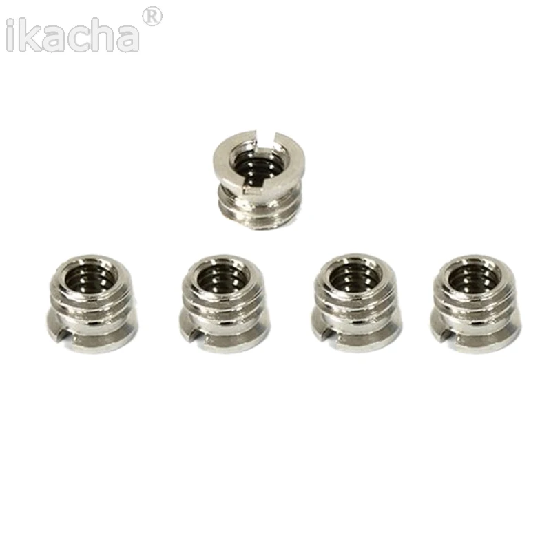 

100 Pcs New Silver 1/4 To Metal 3/8 Convert Screw Adapter For Tripod Monopod Ballhead For SLR Camera Accessories High Quality