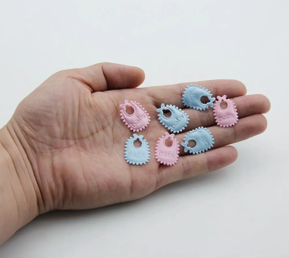 100Pcs Blue/Pink Cute Baby Shower Table Sprinkles Confetti Decoration Fabric BABY BIB Birthday Party Decor Supplies