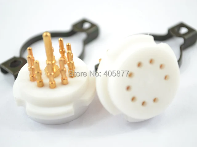 10pcs 9pin CMC  tube socket Golden plated copper feet for 12AT7/ECC81 12AU7/ECC82 12AX7/ECC83 12AY7 12AZ7