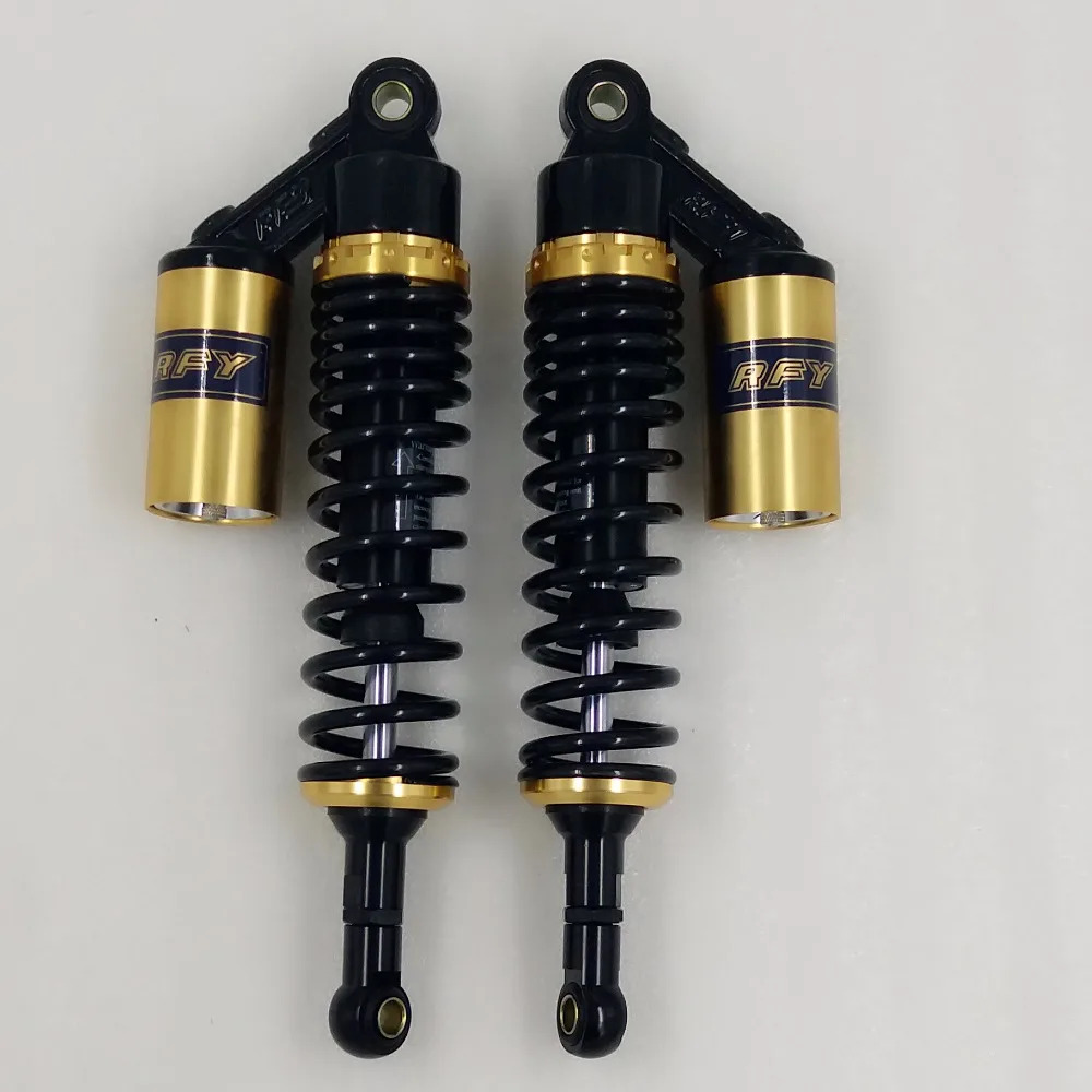 340mm 7mm spring rear air shock absorbers FOR cb400 99-11 vtec 92-98 sf xjr400 Dirt Bike Gokart Quad MOTORCYCLE black+gold