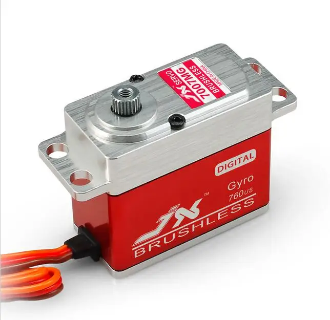 JX BLS-7007MG High Precision Metal Gear Full CNC Aluminium Shell Structure Brushless Digital Narrow band Servo