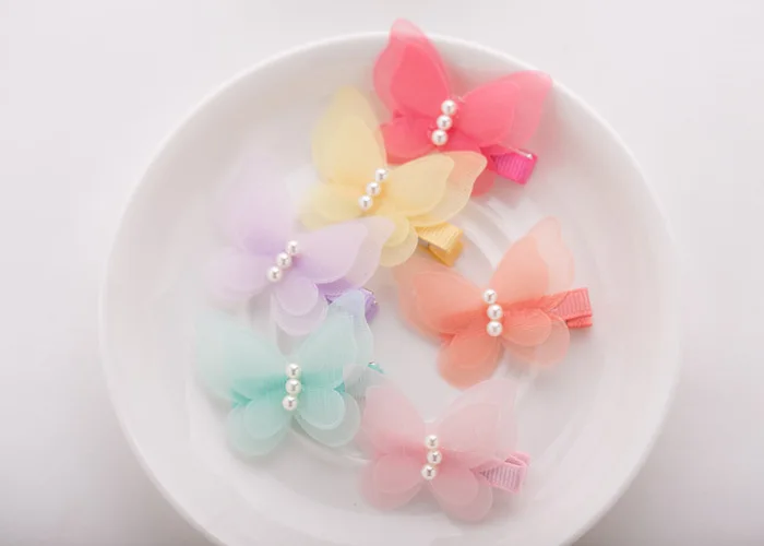 Pet Bow Dog Beauty Dress Up Accessories Snow Yarn Hairpin Princess Hairpin Pearl Head Jewelry