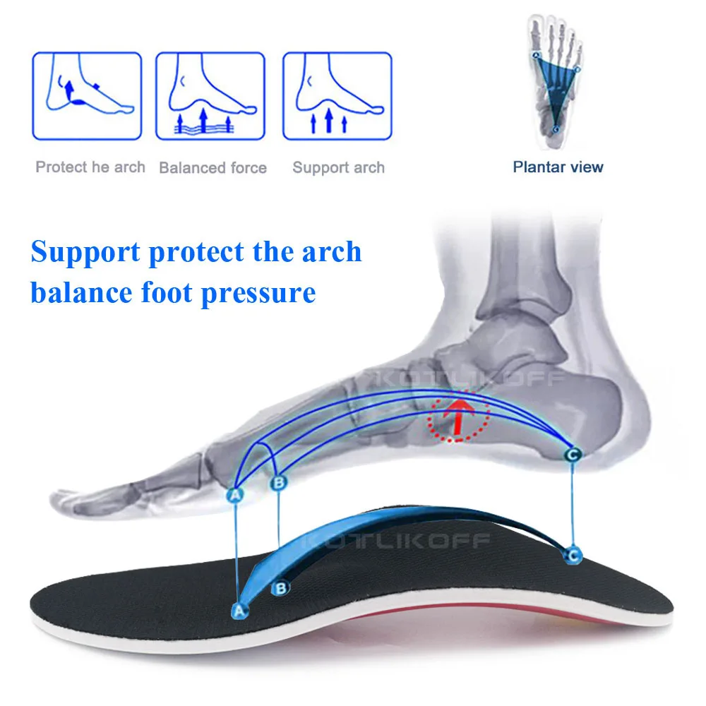 Semelle intérieure orthopédique, support d'arc de pied plat, l'offre elles orthopédiques 4WD pour soulager la pression du mouvement de l'air, rembourrage de coussin d'amortissement