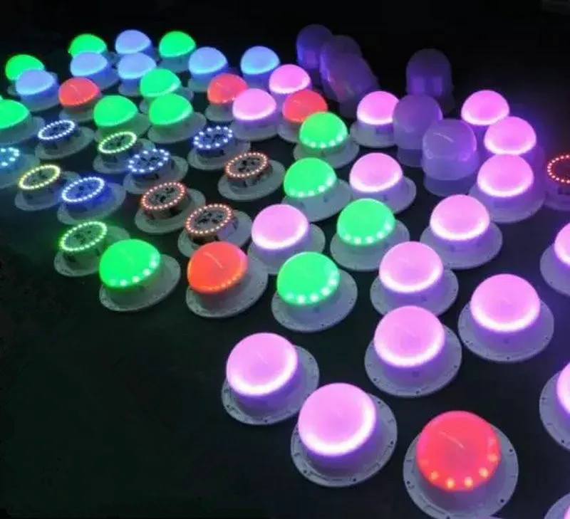 Wireless Remote control Rechargeable 24Pcs RGBW SMDs LED module table Mood light waterproof Wedding Xmas Club Decor-Multicolor