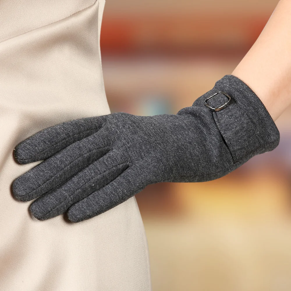 Gloves Female Winter Warm Driving Gloves Plus Velvet Touch Screen Cold Thin Section Refers To Not Falling Velvet Gloves BL013N1