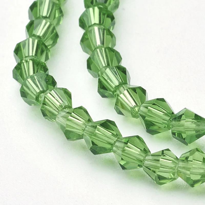 2 Strands 4mm Small Glass Beads Faceted Bicone Loose Spacer Beads for Jewelry Making DIY Bracelet Necklace about 110pcs/strand