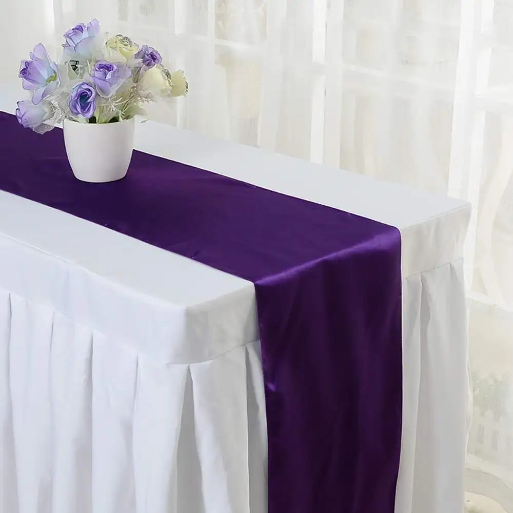 Wholesales 20PCS Dark Purple Stain Table Runner For Wedding Party Table Decoration Party Supply 30X275CM (12