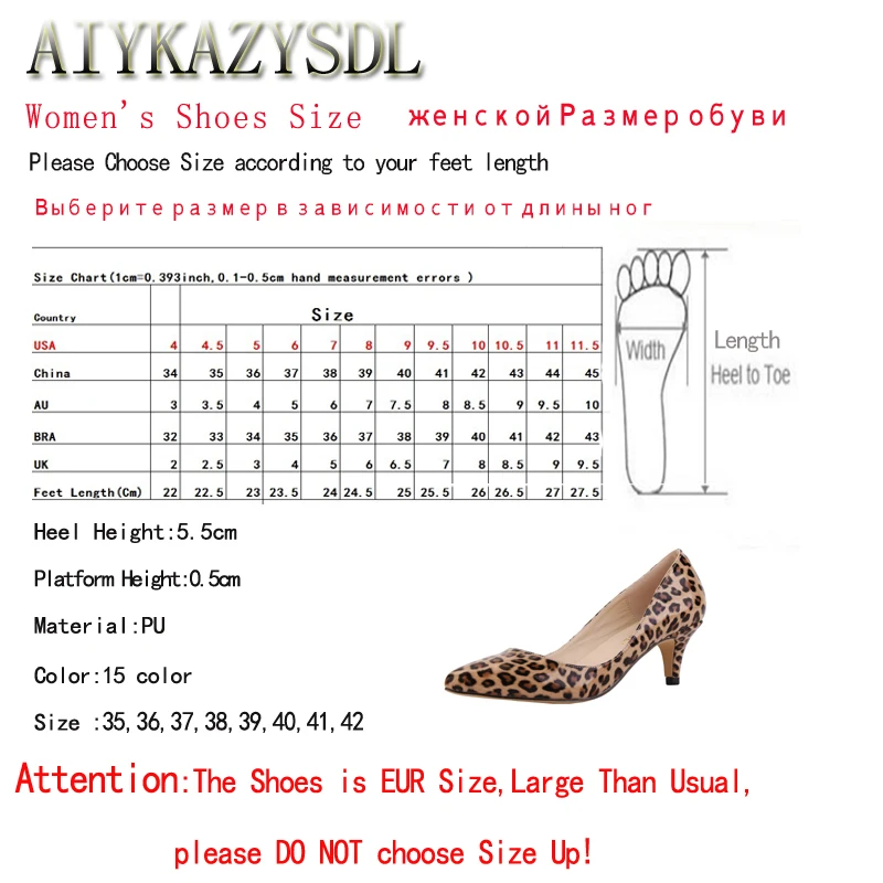 Décolleté da donna di marca LOSLANDIFEN tacco basso stampa leopardo pelle PU tacchi bassi bocca 6cm stampa Clubwear scarpe taglie forti 35-42