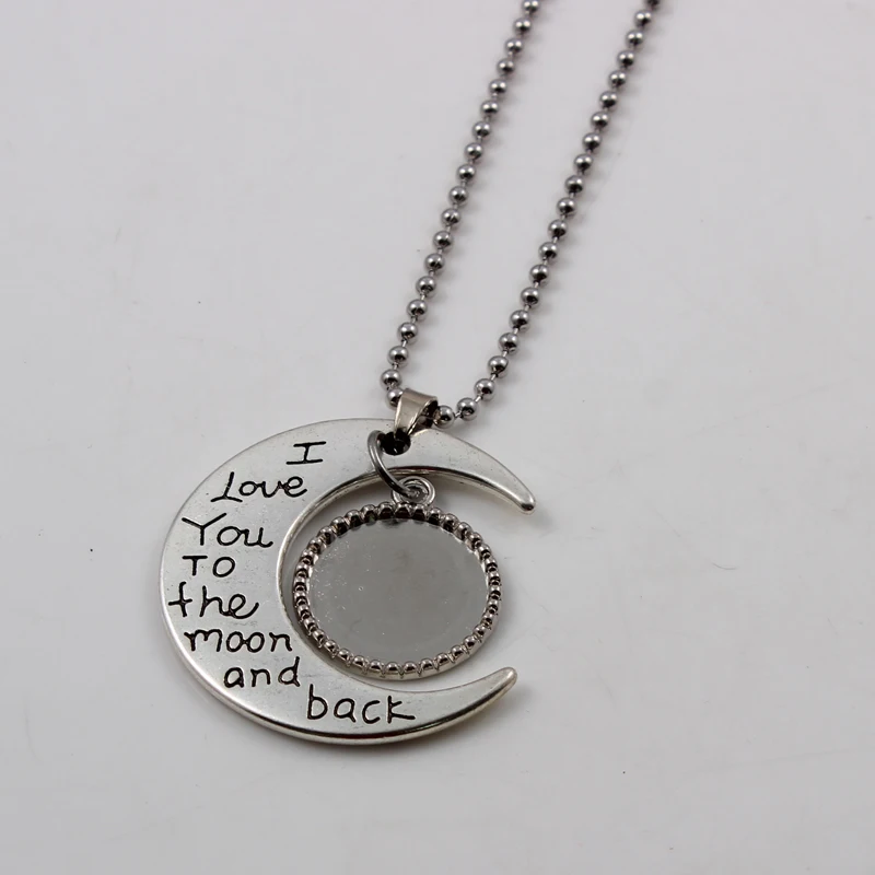 I love you to the moon and back Necklace Custom Name Charms Pendants Necklaces Glass Cabochon Jewelry For Family and Team Member