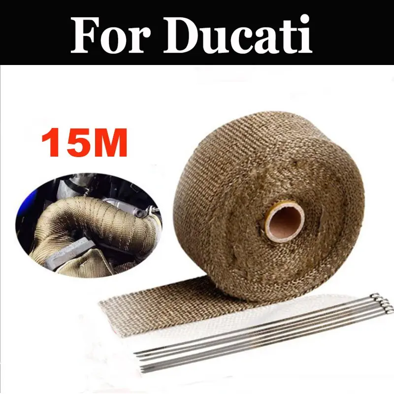 15m Motorcycles Exhaust Front Pipe Anti-Hot Wrap Heat Manifold Insulation Cloth For Ducati 916 998 999 Desmosedici Rr Gt 1000