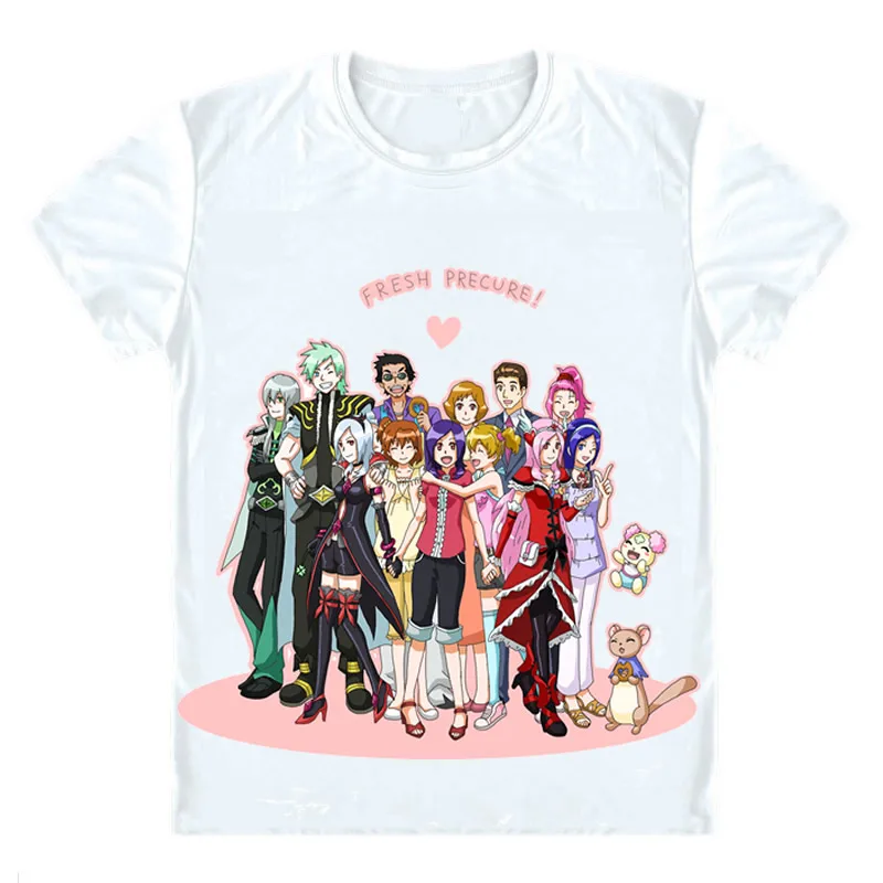 Fresh Pretty Cure T-Shirts Multi-style Short Sleeve Shirts Fresh Precure Glitter Force Eas Momozono Tart Inori Yamabuki Shirt