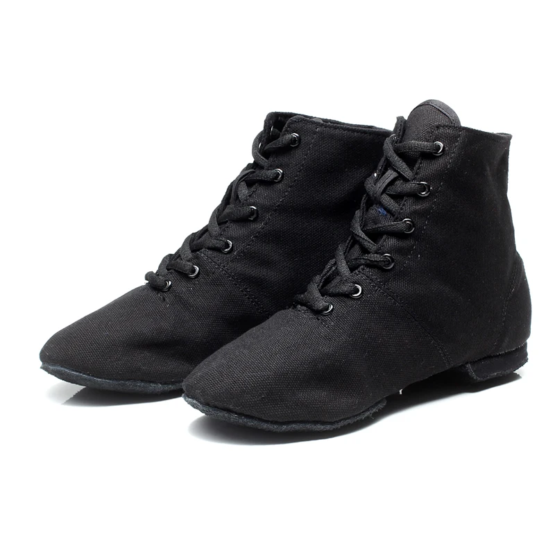 Chaussures de danse Jazz pour hommes et femmes, bottes à lacets pour enfants, baskets de Jazz en toile ou en cuir, vente en gros