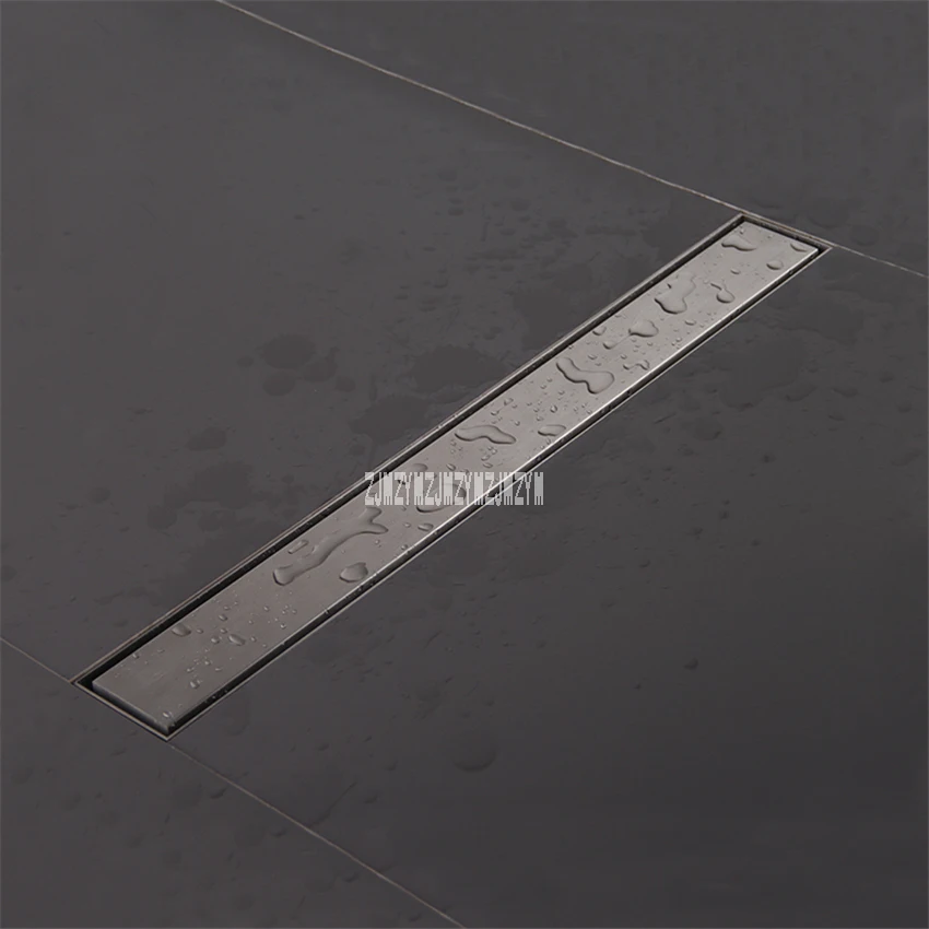 Large Displacement Deodorant Floor Drain Stainless Steel Bathroom Tile Invisible Shower Floor Drain Anti-odor Drain (60*6.8cm)