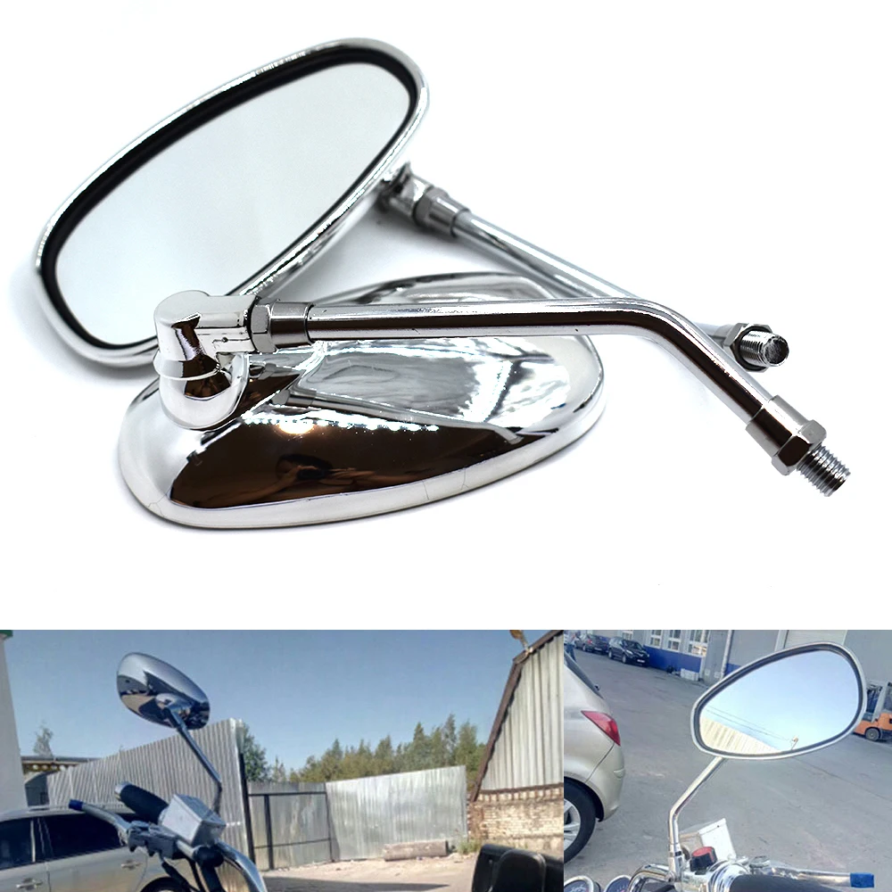 Motorcycle Mirrors 10mm Universal Rear View Mirrors Oval Street Bike Side Mirror FOR Honda HORNET 250 600 900