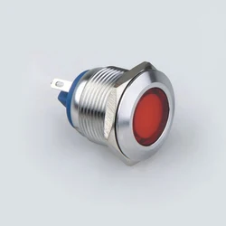 ABBEYCON-indicador led de 19mm, luz piloto de señal LED, redonda, plana, resistente al agua, inoxidable, IP67