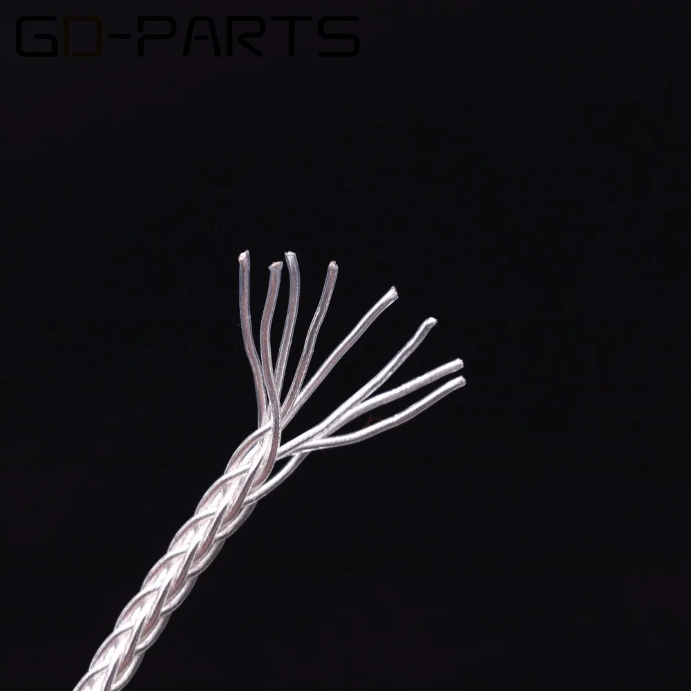 GD-PARTS High Purity PTFE Silver OCC Headphone Cable Hifi Audio Headset Earphone Upgrade Wire 8 Cores 19 Strandsx0.12 Flexible