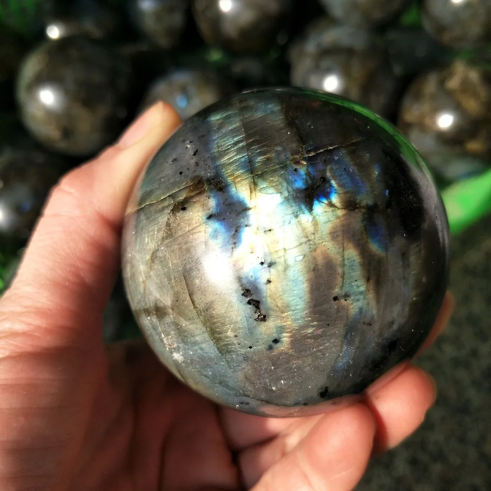 DHXSW 5-6cm labradorite sphere quartz  crystal ball  labradorite  gemstone stone healing crystals