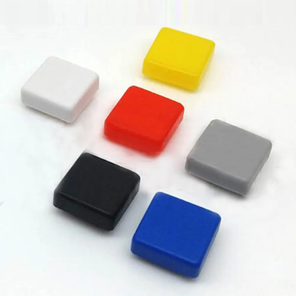 100pcs 12*12mm Push Button Switch Cap Square Button Cap  Multi Color Button Caps for 12*12mm Square Tactile Switches